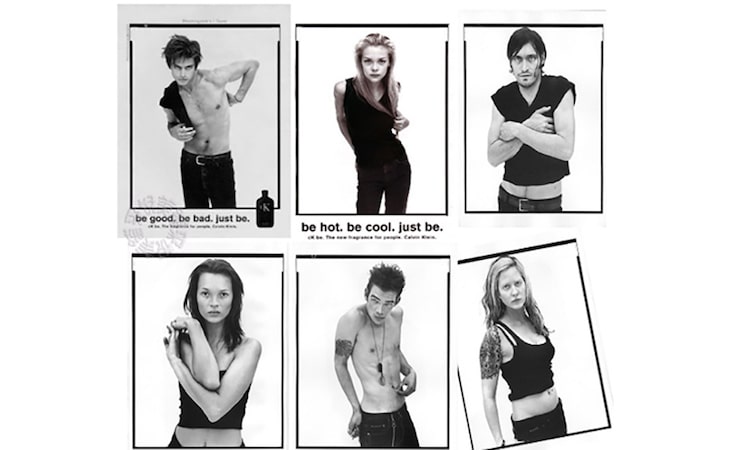 de la campaña para la fragancia ‘Be’ de Calvin Klein, fotografías de Vincent Gallo, 1998